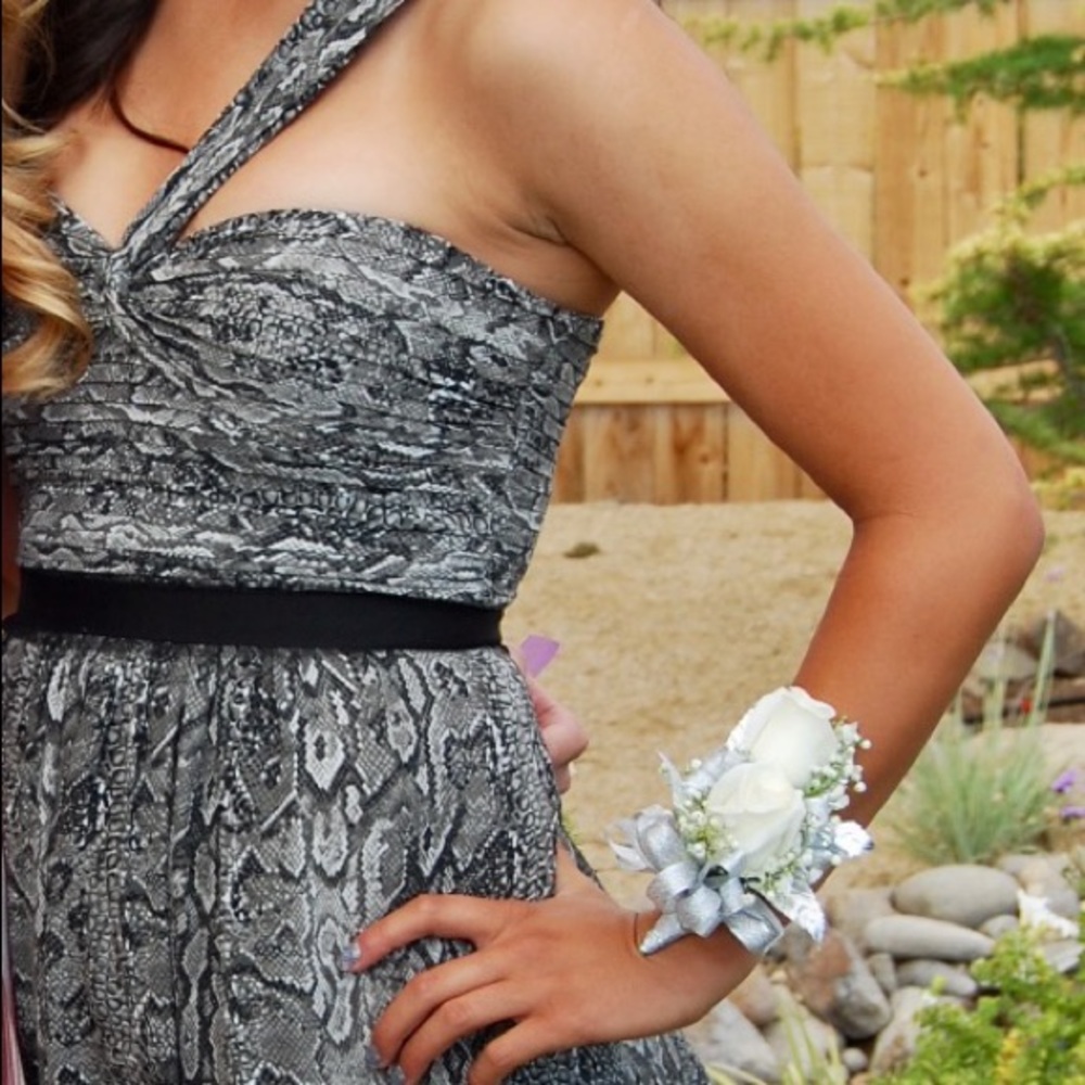 BCBG Designer Snake Print Gown